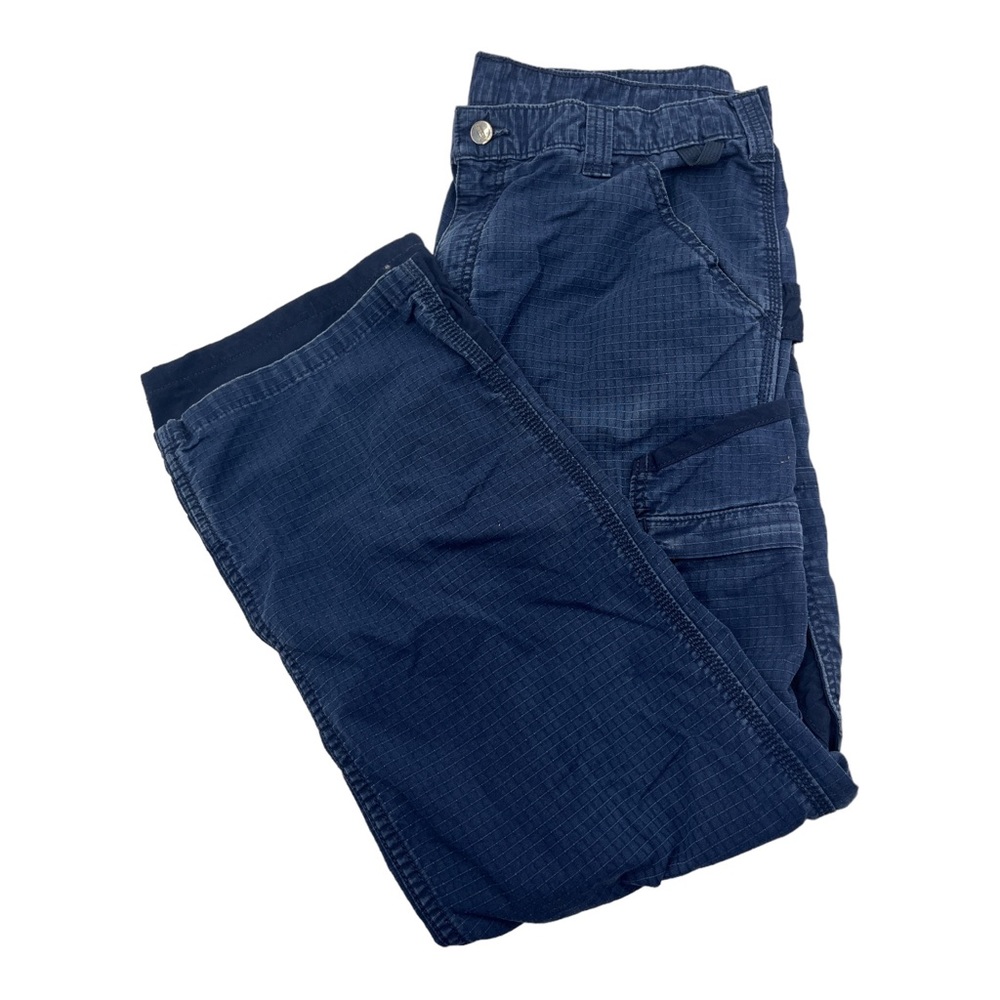 Vintage Carhartt Navy Grid Jeans Mens Size 36x30